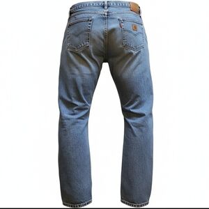 Carhart Blue Denim Jeans 35x32 Traditional Fit 100% Cotton
